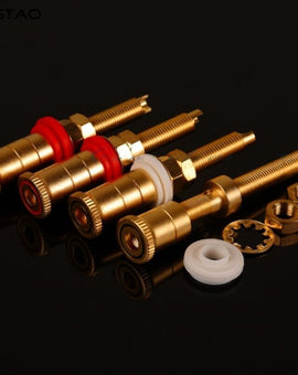 Lengthened Terminal Speaker Terminals Amp Copper Sand Gold Plated Screw length 40mm Red and Black
