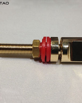 延長端子 スピーカー端子 アンプ 純銅 金メッキ 全長72mm 赤と黒 HIFI