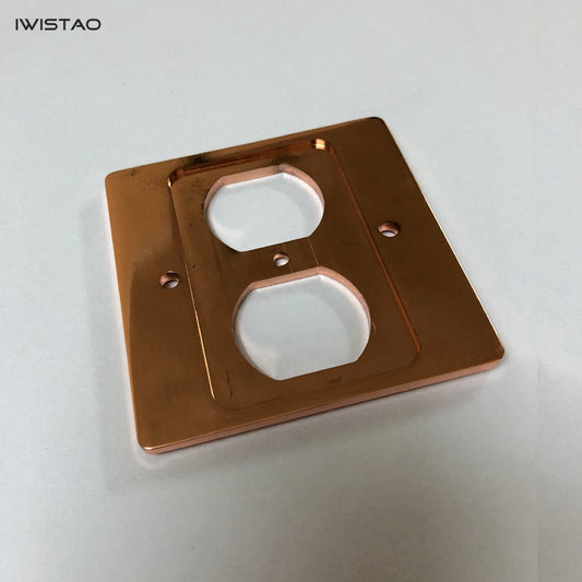 IWISTAO Copper Panel Home Socket Wall Panel High Conductivity Audio Dedicated American Style 85*85mm