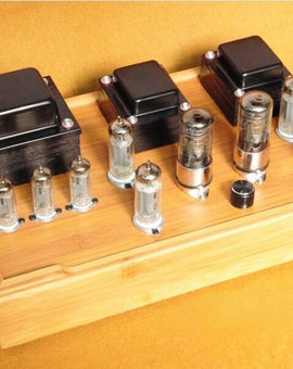 IWISTAO Tube Amplifier Class A Single-ended 2X7W 6J8P Drive 2x6P1 Parallel All Retro-style Bamboo-wood Casing Scaffolding Soldering HIFI
