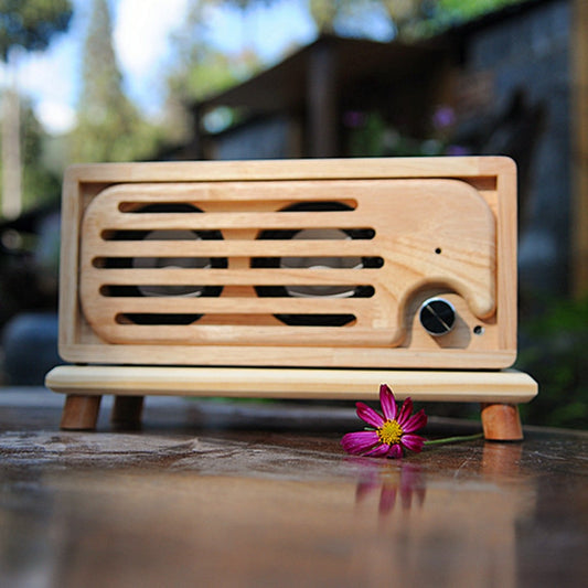 Bluetooth Speaker Handmade Original Color Pure Solid Wood Portable 2x15w AUX U Disk Playing
