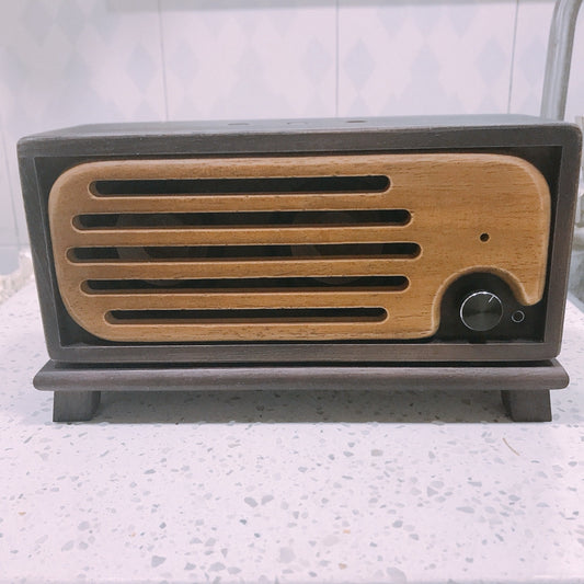 Bluetooth Speaker Handmade Vintage Pure Solid Wood Portable 2x15w AUX U Disk Playing
