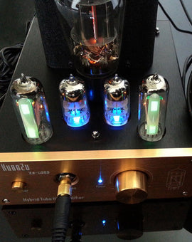 真空管イヤホンアンプ DAC クラス A 6N3 SRPP ドライブ 6N5P 18-600 オーム出力 ステレオ アルミケース HIFI 110V/220V