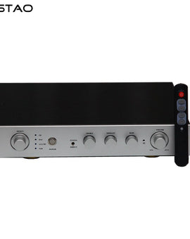 IWISTAO HIFI Transistors Preamplifier Tone Adjustment Tremble Midrange Bass Vacuum Tube Taste With Remote Control Bluetooth 5.1 Black Front Panel110V/220V