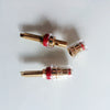 Lengthened Terminal Pure Copper Gold-plated Crystal Housing for Speakers 25mm Board Thickness