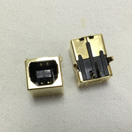 USB B 유형 여성 90도 DIP 커넥터 HIFI 디코더 액세서리 용 금도금 3u 두께