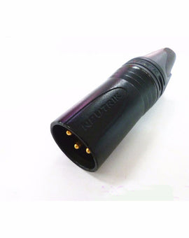 HIFI XLR Connector Male Black Shell Plating Gold-plated Contacts for 3-core Cable Neutrik HIFI Audio DIY Free Shipping