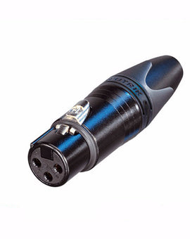 HIFI XLR コネクタ メス ブラック シェル メッキ 金メッキ コンタクト 3芯ケーブル用 Neutrik HIFI オーディオ DIY