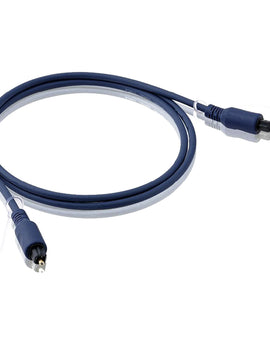 A black HIFI optical cable with a TOSLINK-TOSLINK plug on both ends.