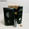 IWISTAO HIFI 2 Ways 6.5 Inch Full Range Empty Speaker Cabinet Kits 1 Pair 18L MDF Board Tree Nodules Veneer Drum-shaped Blank Inverted Audio DIY