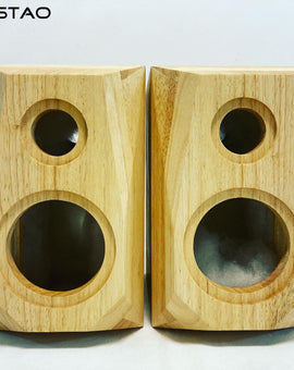 IWISTAO HIFI 2 Way Bookshelf Solid Wood Empty Speaker Cabinet 5 Inch 1 Pair Diamond 11L Cut Corner for Tube Amplifier