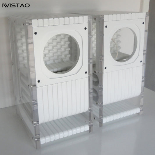 IWISTAO HIFI 6.5 Inches Full Range Speaker Empty Labyrinth Wood Cabinet 1 Pair Acrylic Board Side Panels For Tube Amplifier