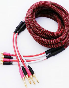 IWISTAO HIFI Interconnection Speaker Cable 4 Square Budweiser Gold-plated Copper Banana Terminals
