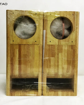 IWISTAO HIFI 4 Inches Full Range Speaker Empty Labyrinth Oak Cabinet 1 Pair for Tube Amplifier