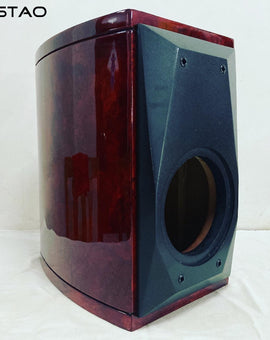 IWISTAO HIFI 6.5 Inch Full Range Empty Speaker Cabinet 1 Pair 18L MDF Board Tree Nodules Veneer Drum-shaped Amber Red-brown Inverted Audio DIY