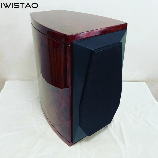 IWISTAO HIFI 6.5 인치 전체 범위 빈 스피커 캐비닛 1 쌍 18L MDF 보드 나무 결절 베니어 드럼 모양의 호박색 적갈색 반전 오디오 DIY