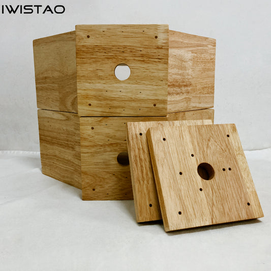 IWISTAO HIFI Empty Wood Horn  1 /1.5 / 2 Inch Throat Hole 1 Pair Treble Compensation With Adapter Board for Full Range Speaker Wide 399mm