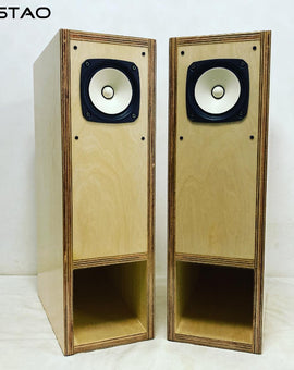 IWISTAO FOSTEX FE126NV Full Range Speaker Finished 1 Pair Labyrinth Back Loaded Plus Bass Reflex Hybrid Speaker Enclosure