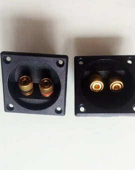 Square Binding Post Type Speaker Terminal Box Board Cup Wire Cable 80x80mm Black HIFI DIY