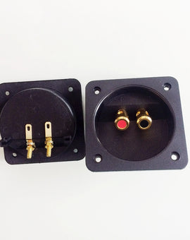Square Binding Post Type Speaker Terminal Box Board Cup Wire Cable 80x80mm Pull-push