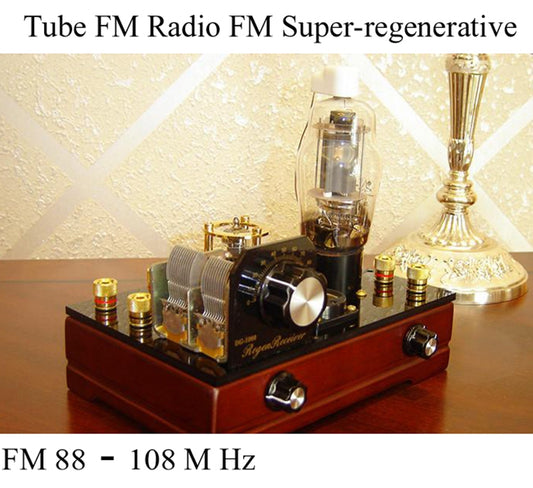 IWISTAO 管球FMラジオ 超再生手作り懐かしラジオ 6J1 FU-25 AC12V電源