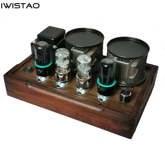 IWISTAO Tube Amplifier Class A Single-ended 2X4W 6G2P Drive 6P6P Bamboo-wood Casing Scaffolding