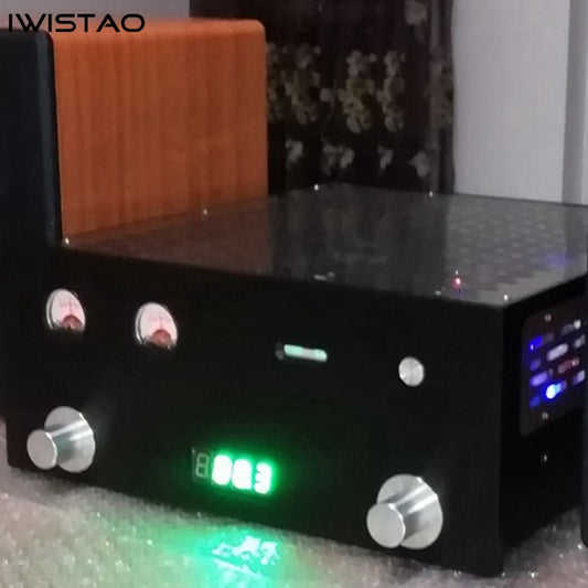 IWISTAO Tube FM Stereo Radio Built-in Power Amp 6P1 Whole Aluminum Chassis High Sensitivity 220V