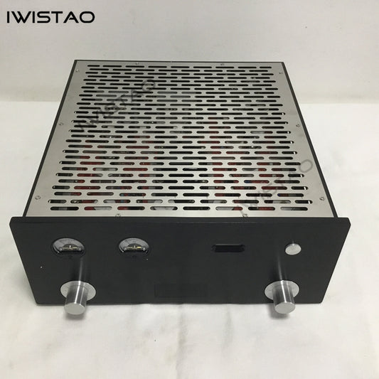 IWISTAO チューブ FM ステレオ ラジオ パワー アンプ 6P1 2x3.5W 全金属シャーシ 高感度 110V