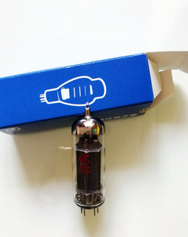 A Shuguang Vacuum Tube EL84 for Tube Amplifier, displayed in front of its blue packaging box.
