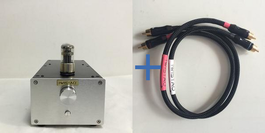 HIFI RCA Cable Stereo + IWISTAO Tube Preamplifier 6N8P Voltage Amp 6Z5P Rectifier